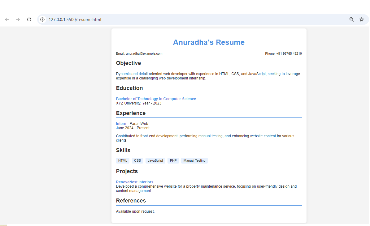 How I Designed My Resume: A Project in HTML and CSS